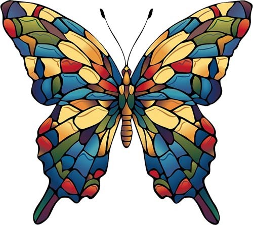 Colourful stained glass - colourful,