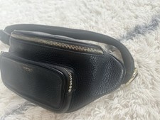 Superb! OSPREY Women's Black Leather Bum Waist Bag