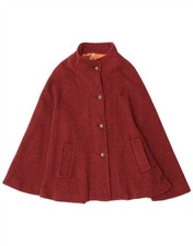 GUESS Womens Cape Coat UK 8 Small Burgundy Wool FG06