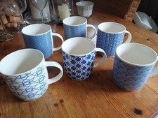 6 Beige Blue Pattern Medium