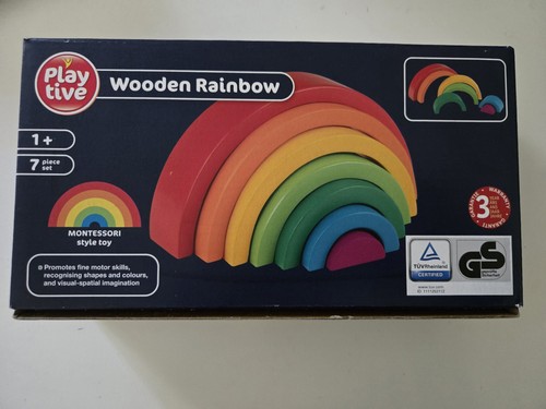 Wooden rainbow stacking - rainbow, toy