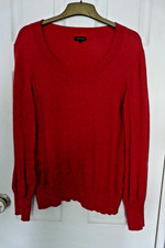 Jaeger red jumper long sleeves scoop neck  size XL