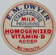 Vintage milk bottle cap E M