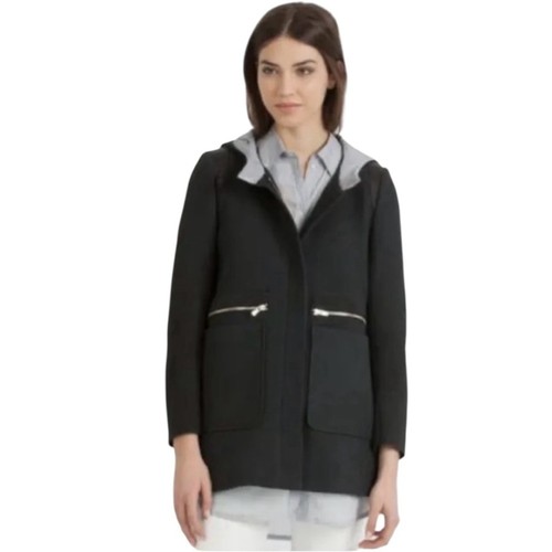 Maje hooded jacket leather - hooded,