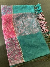 Pashmina Paisley 70% Pashmina 30% Silk Scarf Wrap Shawl Multi Colours Fringed
