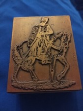Vintage German Carved Wood SPRINGERLE COOKIE MOLD Soldier on Horse 