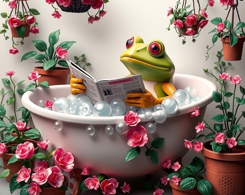 Frog bath metal - sign,,