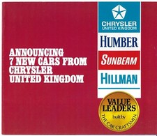 Chrysler Range 1970-1971 UK