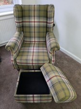 Fireside Green Tartan Chair