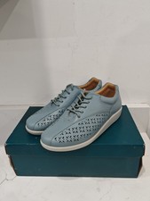 Hotter Tone Aqua Punched Leather Women's Lace-Up Shoes  Size 4 UK Extra Wide Fit