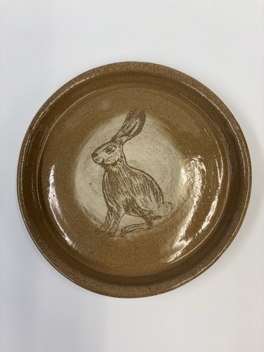 Hare plate sgraffito - plate,,
