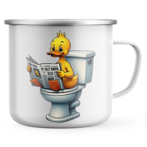 Funny duck enamel - duck,