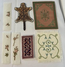 Handmade Vintage Dolls House Needlepoint Rug / Wall Hanging Bundle  1.12 Scale