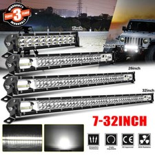Dual Row 7"14"20"26"32" LED Light Bar Spot Flood OFFROAD UTE ATV 4X4 4WD SUV UTV