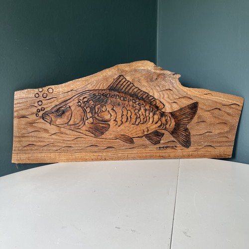 Vintage german carp fish wood - carp,