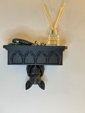 Gothic Bat Wall Shelf | Black
