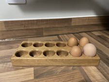 Egg Holder Solid Oak Tray