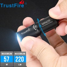 Mini Keyring LED Flashlight USB Rechargeable Pocket LED Torch 220LM Rotation UK