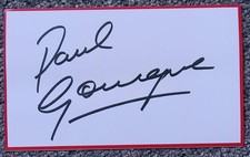 Paul Gascoigne Signed White Card 