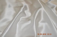 Pure silk satin, 19 momme, 140 cm, white, sold by half a metre