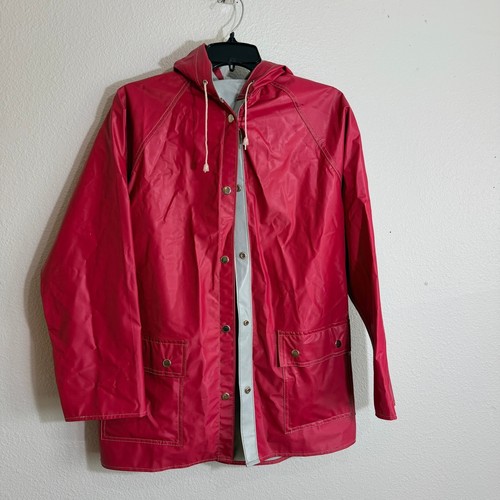 Vintage red vinyl hooded - vintage,