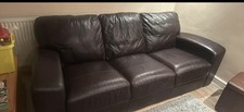 3 Seater Brown Leather Sofa DFS
