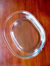 Oval lid for HOSTESS heated trolley  Pyrex  Notched, still usable, see pictures