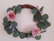 Spring Handmade Artificial Flower Wreath Front Door Garland Home Party Decor
