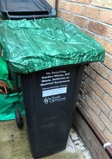 WHEELIE BIN LID /TIE ON/GREEN PVC COVER ALTERNATIVE REPLACEMENT  MISSING LID