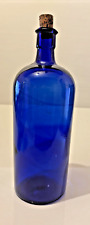 APOTHECARY MEDICINE BOTTLE ANTIQUE COBALT BLUE   27CM TALL