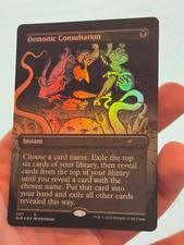 1X FOIL Demonic Consultation BORDERLESS MINT MTG Magic Secret Lair Staple CEDH