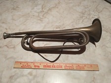 ANTIQUE MILITARY BRASS BUGLE -