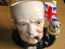 Limited edition winston churchill toby jug with bulldog 1992 with certificate