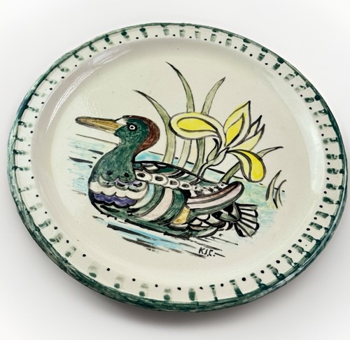 Vintage studio pottery plate - vintage,