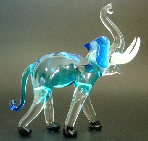 Glass elephant figurine - elephant,