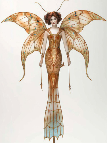 Art nouveau fairy woman with - nouveau,
