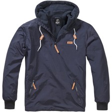 Brandit Luke Windbreaker Warm Soft Shell Hooded Sailing Windproof Jacket Navy