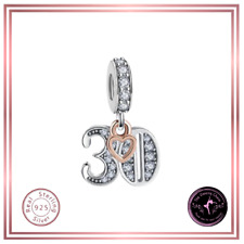 ?30th Birthday Dangle Charm Bracelet Pendant  S925 Stamped Sterling Silver?