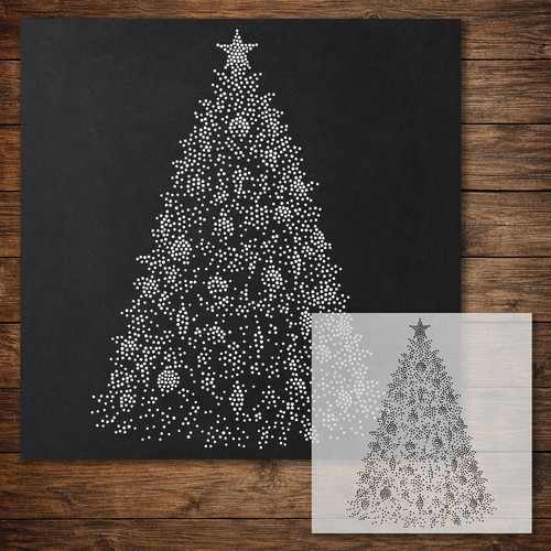 Christmas tree stipple art - christmas,