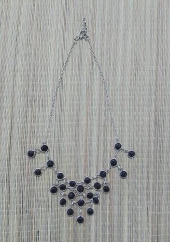 Bib necklace multi black - necklace, glass