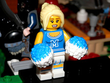 Lego Minifigures - Series 1 - Cheerleader - Mini figure with Black Base