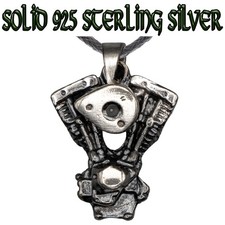Bike Engine Pendant 925 silver