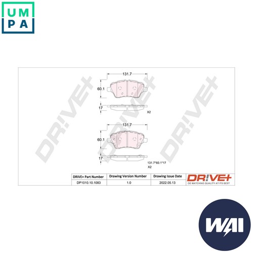 Brake pad set disc - disc,