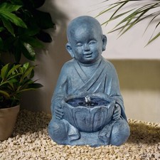 Water Feature Baby Buddha Solar on Demand with Warm White LED lights
