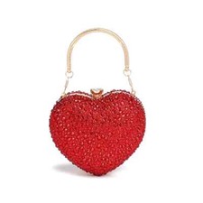 Heart Crystal Clutch Bag –
