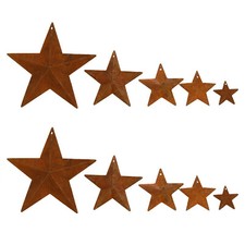 30x Metal Rusty Barn Star Iron Hanging Star 5 Hole Size for Home Wall Decor