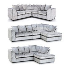Crystal Silver Corner Sofa