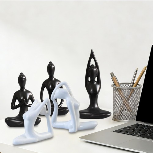 Ceramic yoga statue meditation - statue,