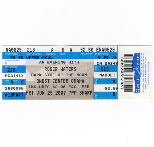 Roger waters concert ticket - roger,