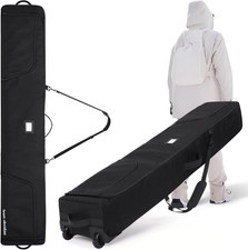 Ski Bag - Can Hold Double Skis up to 175 Cm (5 Ft 7") - Heavy Duty Padded Ski...